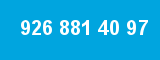 926 881 40 97 926 881 40 97